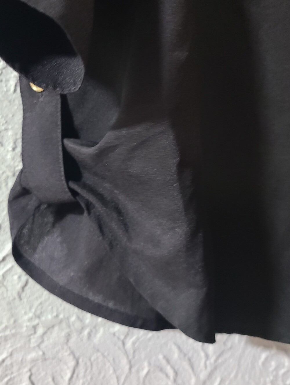 Calvin Klein Black roll-sleeve utility Button-Front Shirt Gold Zipper Accents - Picture 4 of 16